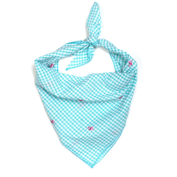 Gingham Flamingos Bandana