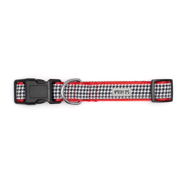 Houndstooth B/W Walk Set – Collar & Leash