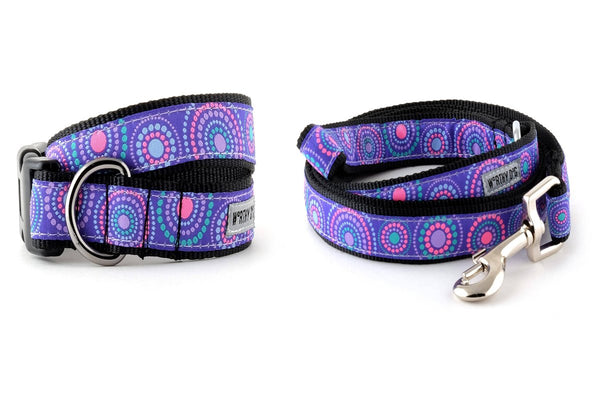 Sunburst Purple Walk Set – Collar & Leash