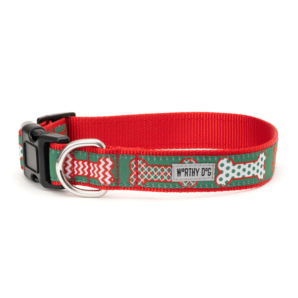 Festive Bones Walk Set – Collar & Leash