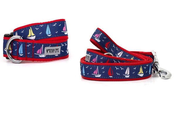 Sailboats Walk Set – Collar & Leash