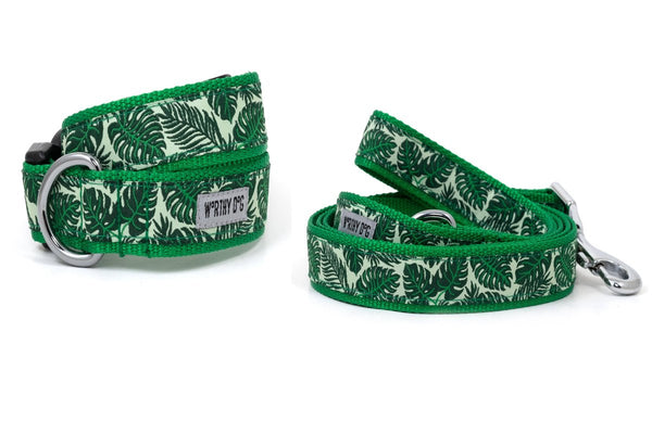 Tropical Leaves Walk Set – Collar & Leash