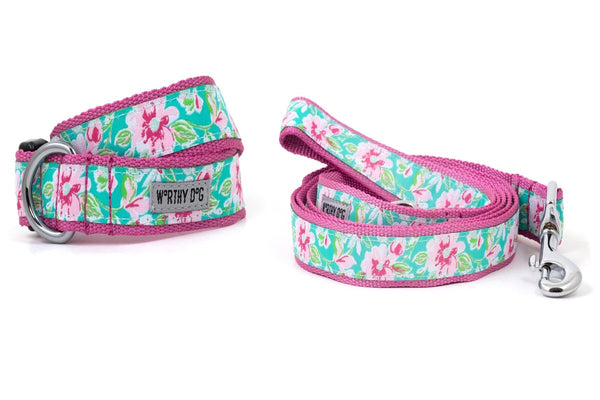 Watercolor Floral Walk Set – Collar & Leash