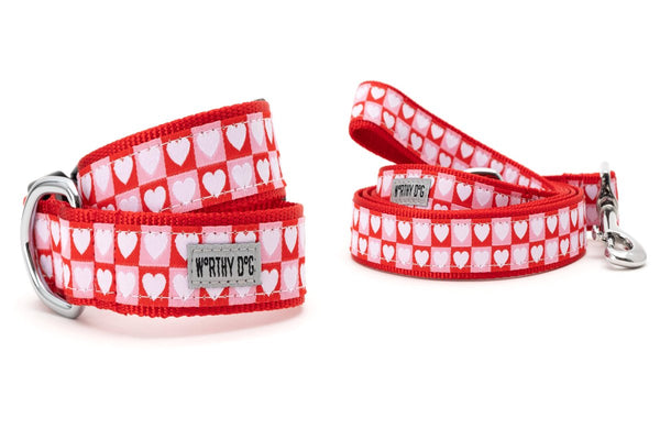 Colorblock Hearts Walk Set – Collar & Leash
