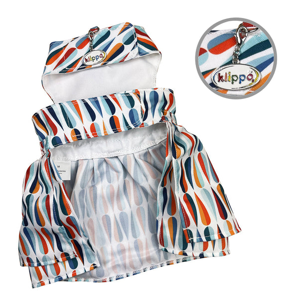 Raindrop Pattern Dog Harness Set – Vest or Dress Style with Matching Leash