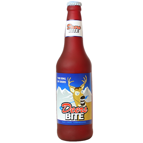 Silly Squeaker Beer Bottle Deers Bite