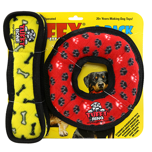 Tuffy Medium Red Ring-Yellow Bone 2pk