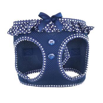 American River Choke Free Dog Harness Polka Dot Collection - Navy Polka Dot