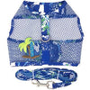 Cool Mesh Dog Harness with Leash - Surfboard Blue and Green - Ocean Blue and Palms