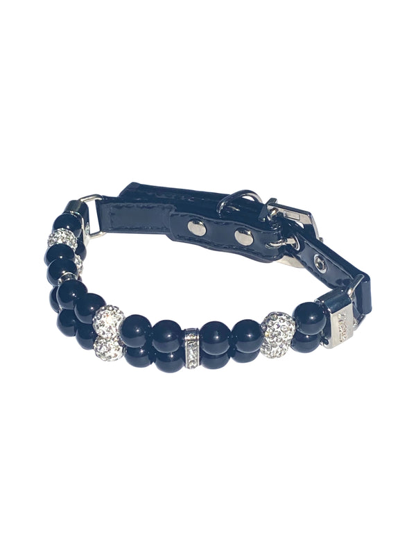 Sparkle & Pearl Dog Collars, Black