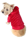 Velour Hoodie Pullover, Red