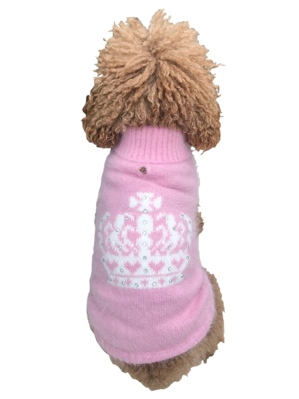 Luxury Diana Crown Turtleneck, Angora Blend, Pink