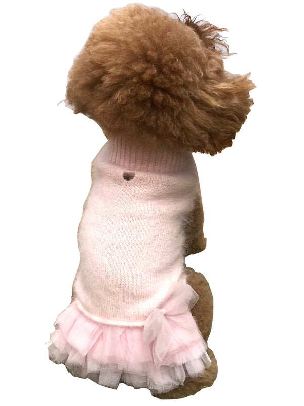 Frilly Tutu Sweater Dress, Blush