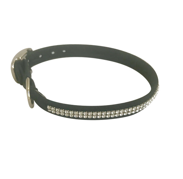 Glamour Girl Ultrasuede Collar w/ Swarovski Crystal, Black