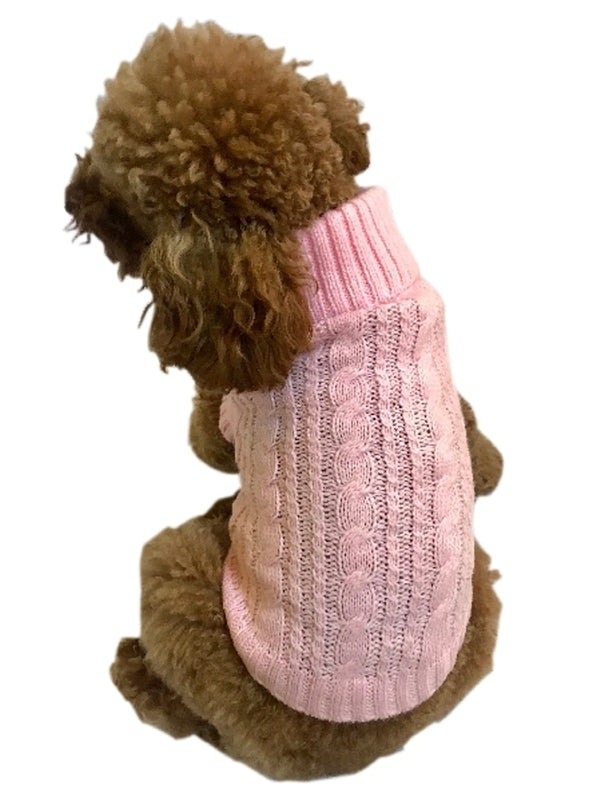 Scottish Cable Knit, Sweater, Pink