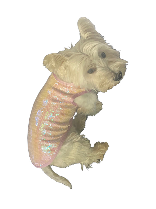 NEW Malibu Tank, Iridiscent sequins, Pink