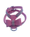 Bow Tie Dog Harness in Pleather, Pink