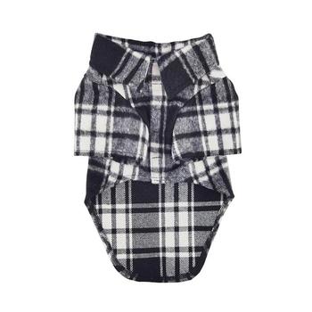 Flannel Dog Shirt - Black and White Plaid
