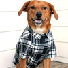 Flannel Dog Shirt - Black and White Plaid