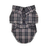 Flannel Dog Shirt - Dark Gray and Pink Plaid