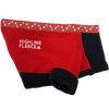 Highline Fleece Dog Coat - Red and Black with Rolling Bones