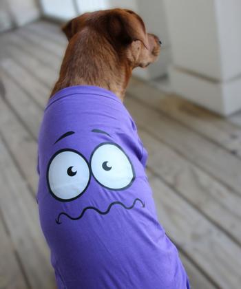 Nervous Face Dog Shirt - Ultra Violet