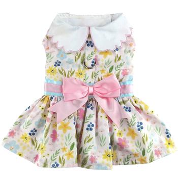 Pastel Meadow Dog Dress with Matching Leash