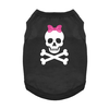 Pirate Skull with Pink Bow Dog Shirt - Jet Black