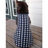 Reversible Fleece Lined Puffer Dog Coat - Black and White Plaid