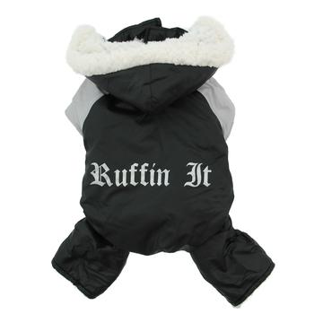 Ruffin It Dog Snowsuit Harness - Black and Gray