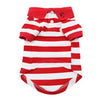 Striped Dog Polo - Flame Scarlet Red and White