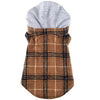 Weekender Dog Sweatshirt Hoodie - Brown & Black Plaid Flannel