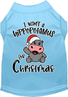 Christmas Pet Dog & Cat Shirt Screen Printed, "I Want A Hippopotamus For Christmas"