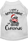 Christmas Pet Dog & Cat Shirt Screen Printed, "I Want A Hippopotamus For Christmas"