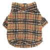 Tan Plaid Quarter-Zip Dog Pullover