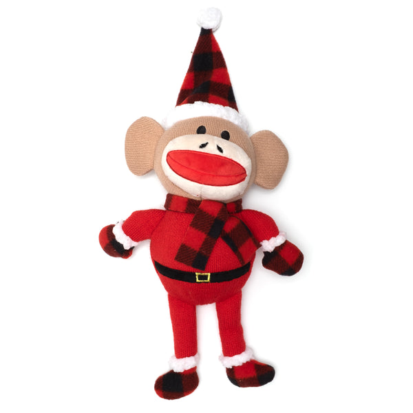 Buffalo Sock Monkey Santa Toy