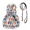 Raindrop Pattern Dog Harness Set – Vest or Dress Style with Matching Leash