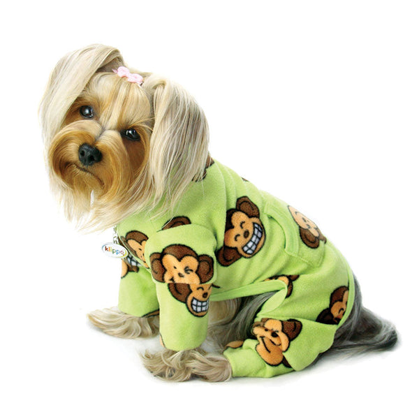 Silly Monkey Fleece Dog Pajamas – Warm Turtleneck Bodysuit