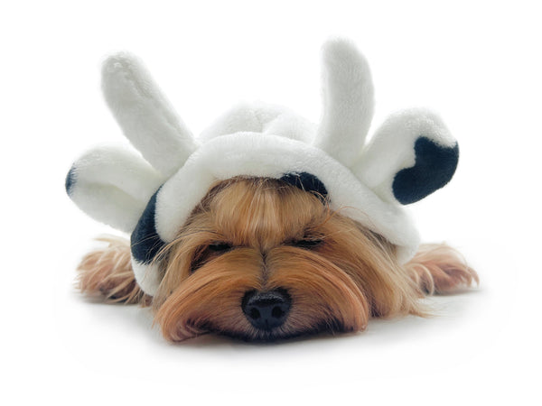 Cow Print Hooded Dog Pajamas – Ultra Plush Cozy Bodysuit