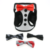 American River Ultra Choke Free Dog Harness - Tuxedo with 4 Interchangeable Bows