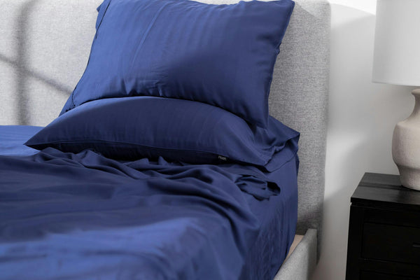 Iced Sheet and Pillowcase Set Navy