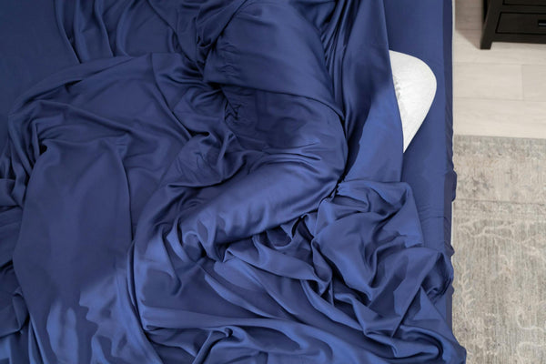 Iced Sheet and Pillowcase Set Navy