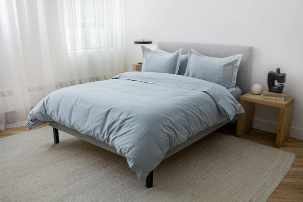 Cotton Duvet Cover Set - Light Blue