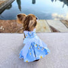 Blue Daisy Dog Dress with Matching Leash