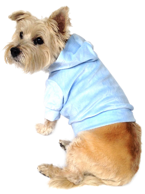 Velour Hoodie Pullover, Lt. Blue