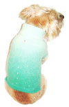 Luxury Sparkle Turtleneck, Angora Blend, Seafoam Dip Dye