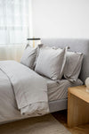 Cotton Duvet Cover Set - Light Grey