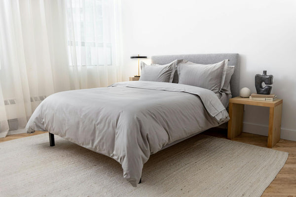 Cotton Duvet Cover Set - Light Grey