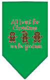 Christmas Pet and Dog Bandana Screen Printed, "All I Want For Christmas Is A Few Good Men"