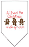 Christmas Pet and Dog Bandana Screen Printed, "All I Want For Christmas Is A Few Good Men"